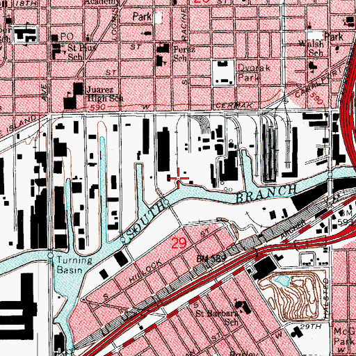 Topographic Map of Hardscrabble (historical), IL