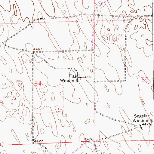 Topographic Map of East Windmill, CO