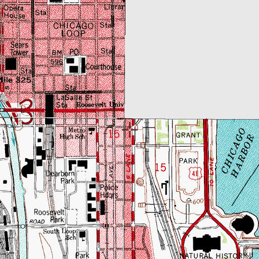 Topographic Map of Harvester Building, IL