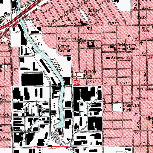 Topographic Map of Heacocks House (historical), IL