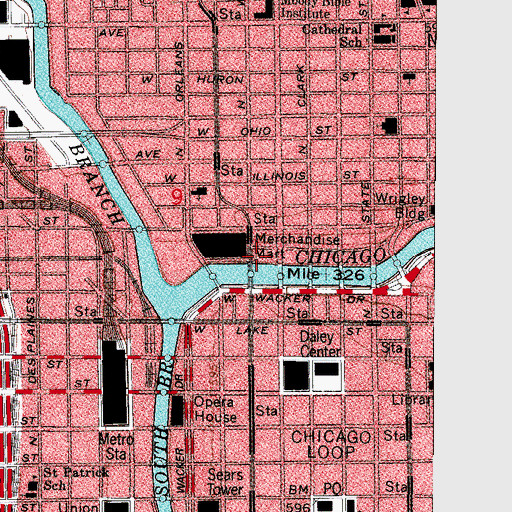 Topographic Map of Helene Curtis Building, IL