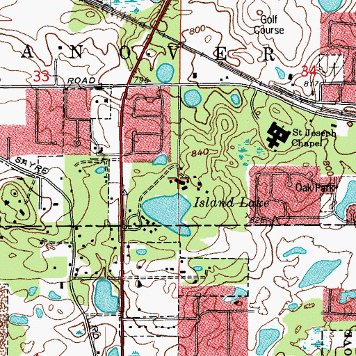 Topographic Map of Herrick House Childrens Center, IL