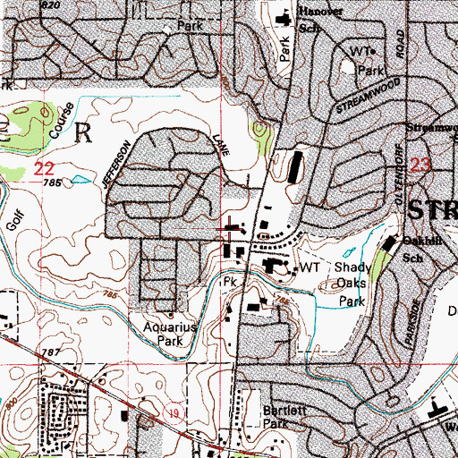 Topographic Map of Hillside Shopping Center, IL