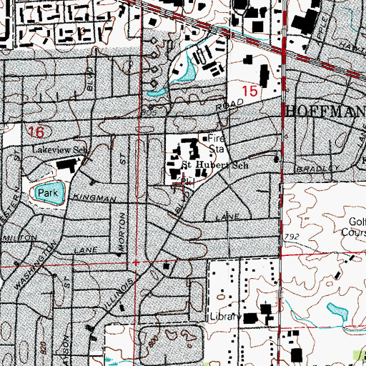 Topographic Map of Hoffman Park, IL