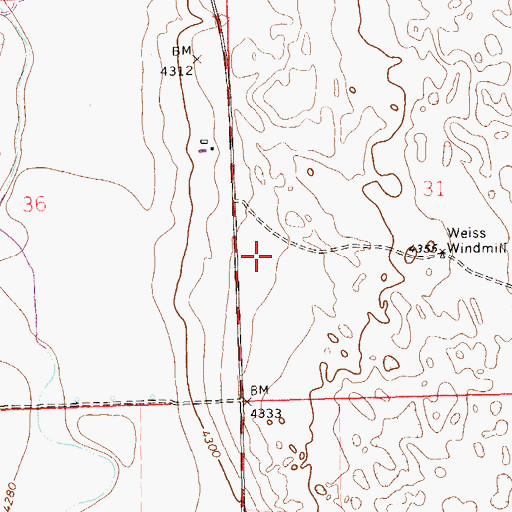 Topographic Map of Weiss Windmill, CO