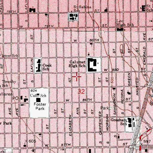 Topographic Map of Holiness is the Way Gospel Temple, IL