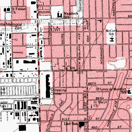 Topographic Map of Holy Trinity Lutheran Church, IL