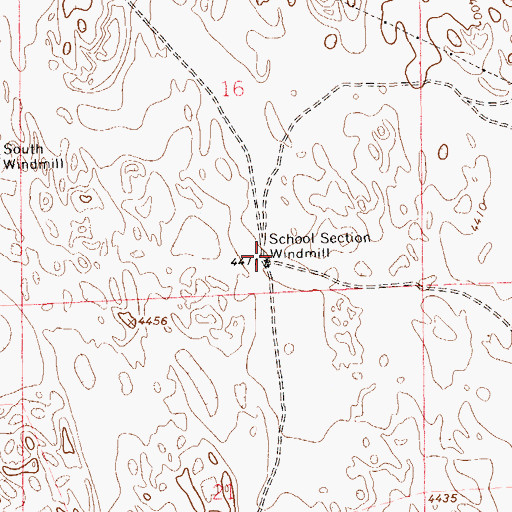 Topographic Map of School Section Windmill, CO