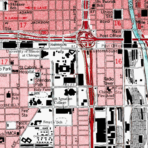Topographic Map of Hull House Dining Hall, IL