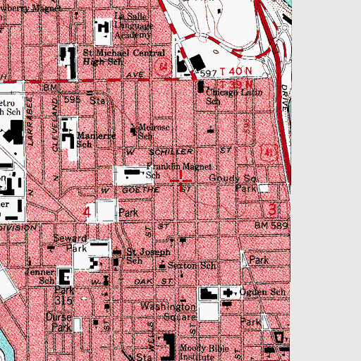 Topographic Map of First Saint Pauls Evangelical Lutheran Church, IL