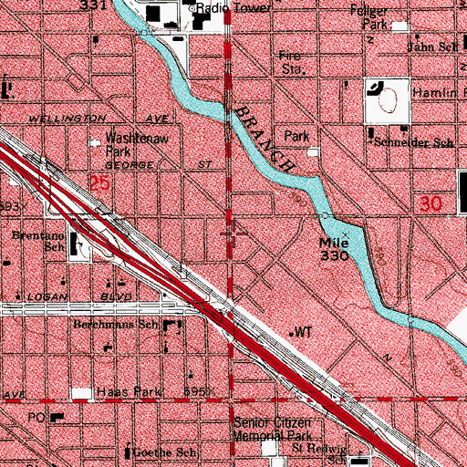 Topographic Map of Hapkido and Karate School, IL