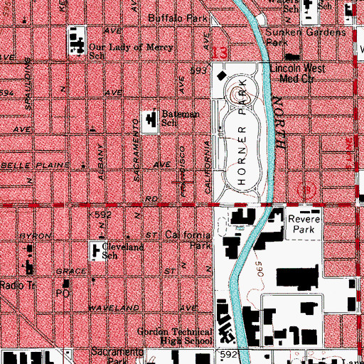 Topographic Map of Henry George School of Social Science, IL