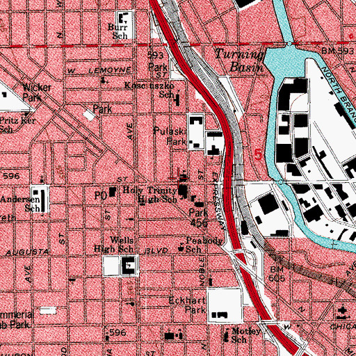 Topographic Map of Holy Family Academy, IL