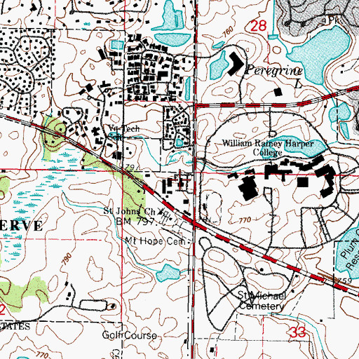 Topographic Map of G A McElroy Administrative Center, IL