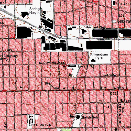 Topographic Map of Galewood Community Church, IL