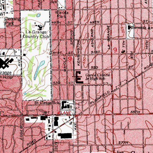 Topographic Map of Gurrie Middle School, IL