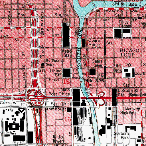 Topographic Map of Gateway Center III, IL