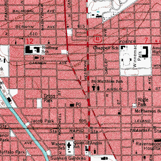Topographic Map of Gateway to Learning School, IL