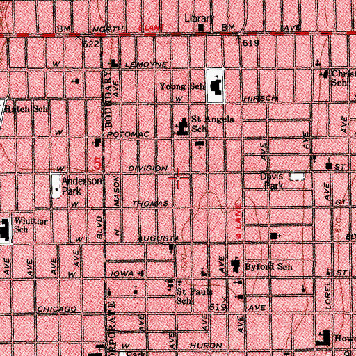 Topographic Map of Gay-Time Nursery School, IL