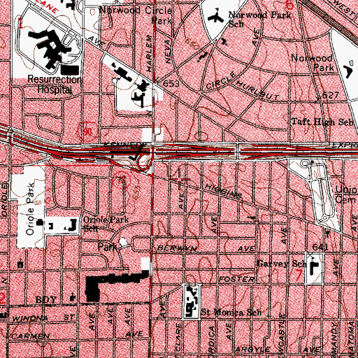 Topographic Map of Gen-Ki Karate and Kung Fu Center, IL