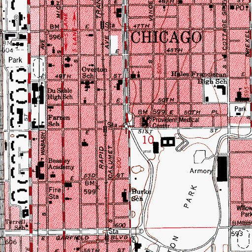 Topographic Map of George Washington Memorial, IL
