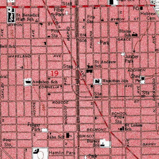 Topographic Map of Giannini Music Center, IL