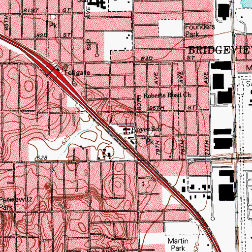 Topographic Map of Gladness V Player Early Childhood Center, IL