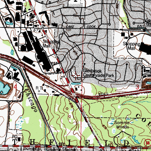 Topographic Map of Glenbrook Countryside Park, IL