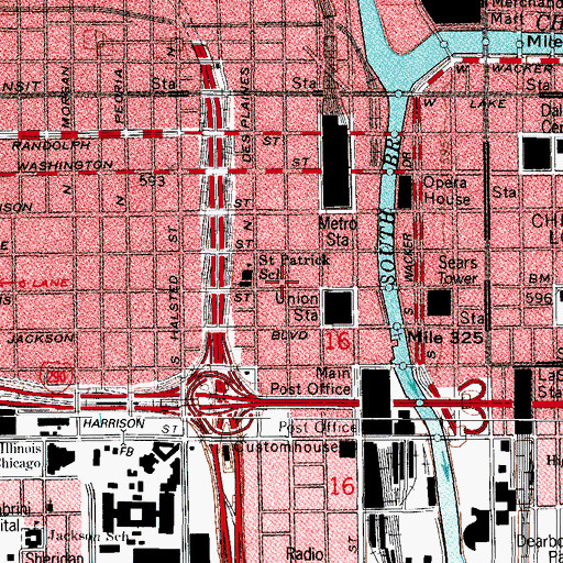 Topographic Map of Glessner Center, IL