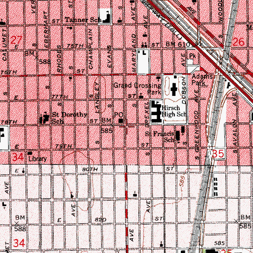 Topographic Map of Global Enterprises School of Law Enforcement, IL