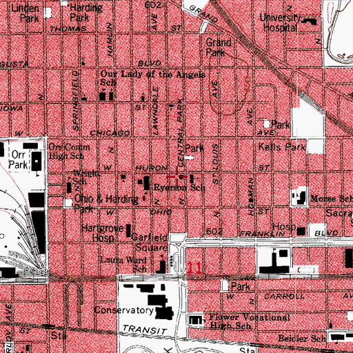Topographic Map of Glorious Church of the Living God in Illinois, IL