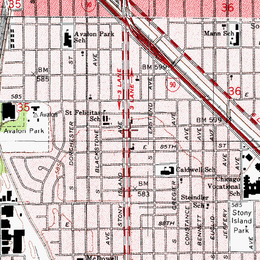 Topographic Map of Gods House of All Nations, IL
