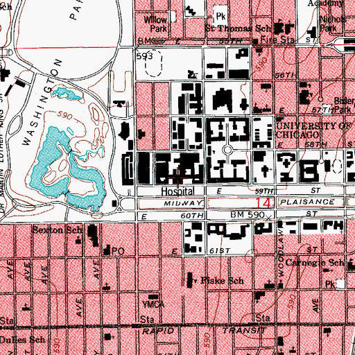 Topographic Map of Goldblatt Pavilion, IL