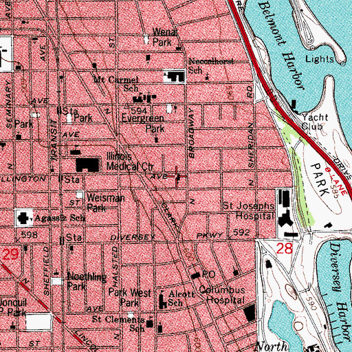 Topographic Map of Good Shepherd Parish Metropolitan Community Church, IL