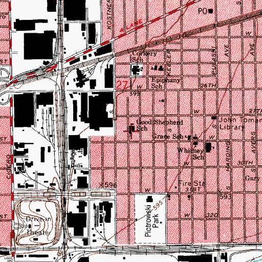 Topographic Map of Good Shepherd Roman Catholic Church, IL