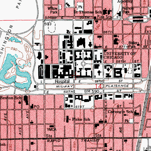 Topographic Map of Goodspeed Hall, IL