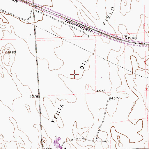 Topographic Map of Xenia Oil Field, CO