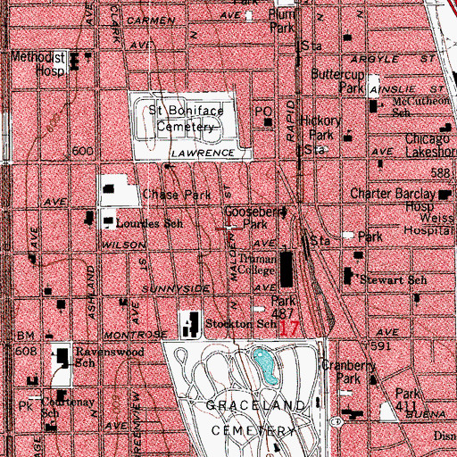 Topographic Map of Gooseberry Park, IL