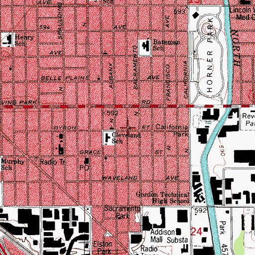 Topographic Map of Gospel Chapel, IL