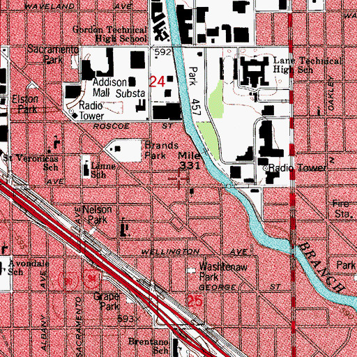 Topographic Map of Gospel Outreach of Chicago, IL