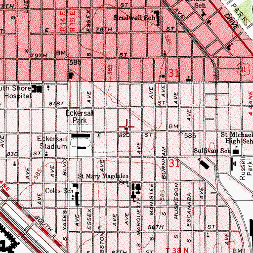 Topographic Map of Gospel Way Covenant Church, IL