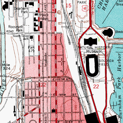 Topographic Map of Grace Episcopal Chapel, IL