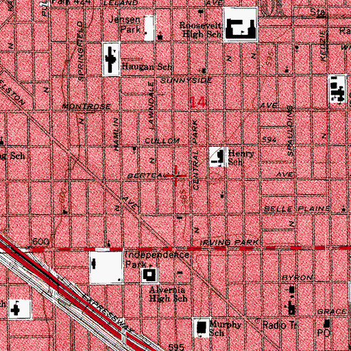 Topographic Map of Grace Evangelical Covenant Church, IL