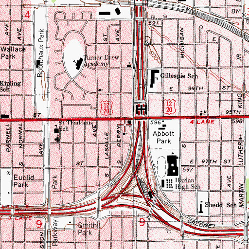Topographic Map of Grace Temple Church of God Established in Christ, IL