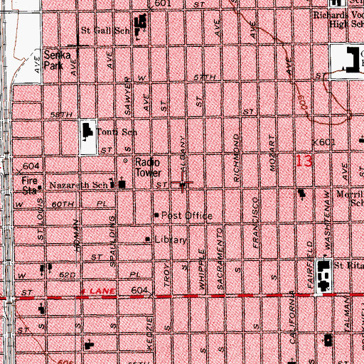 Topographic Map of Grace United Church of Christ, IL
