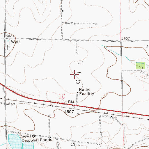 Topographic Map of Redwing Oil Field, CO