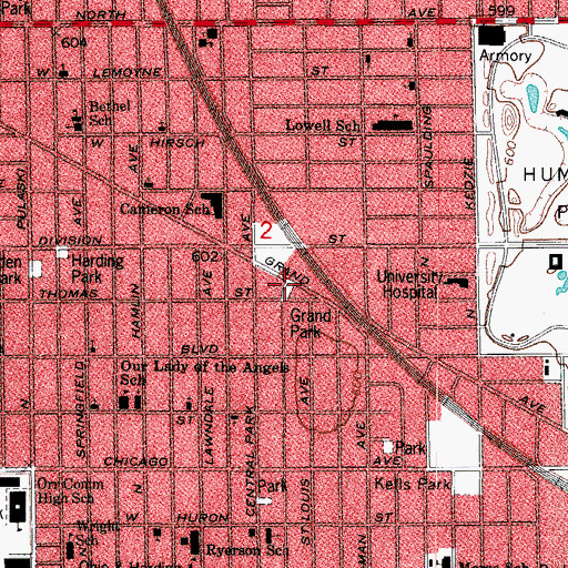 Topographic Map of Grand Park, IL