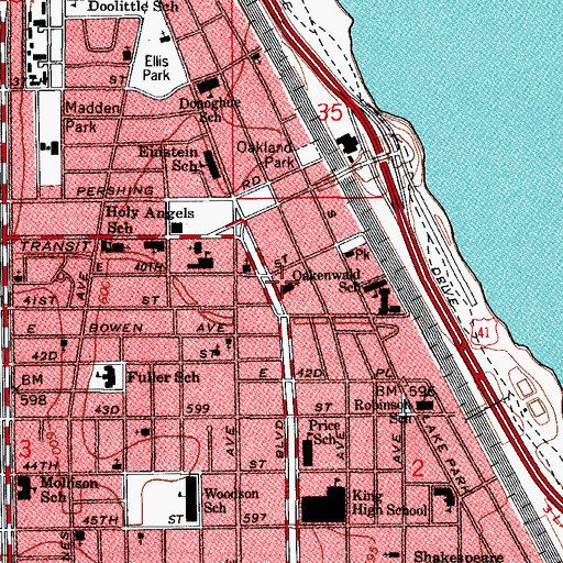 Topographic Map of Grant Memorial African Methodist Episcopal Church, IL