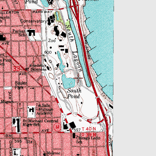 Topographic Map of Grant Monument, IL