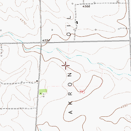 Topographic Map of East Akron Oil Field, CO